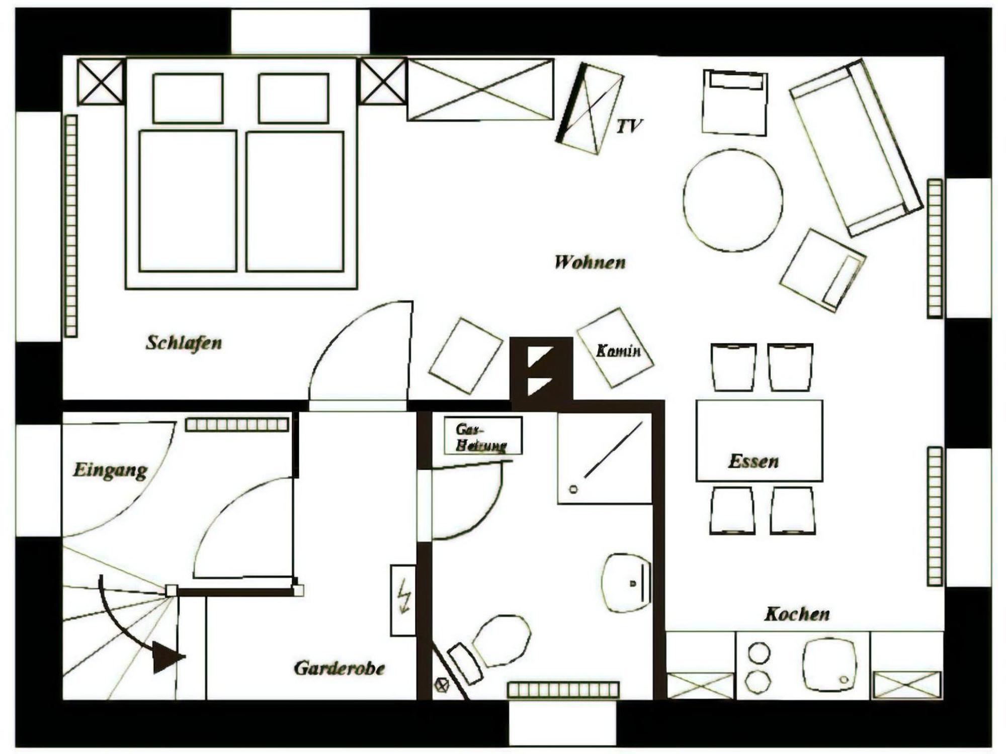 Gemuetliche Einraumwohnung Im Erdgeschoss Mit Doppelbett Und Kaminofen Benneckenstein Exteriér fotografie